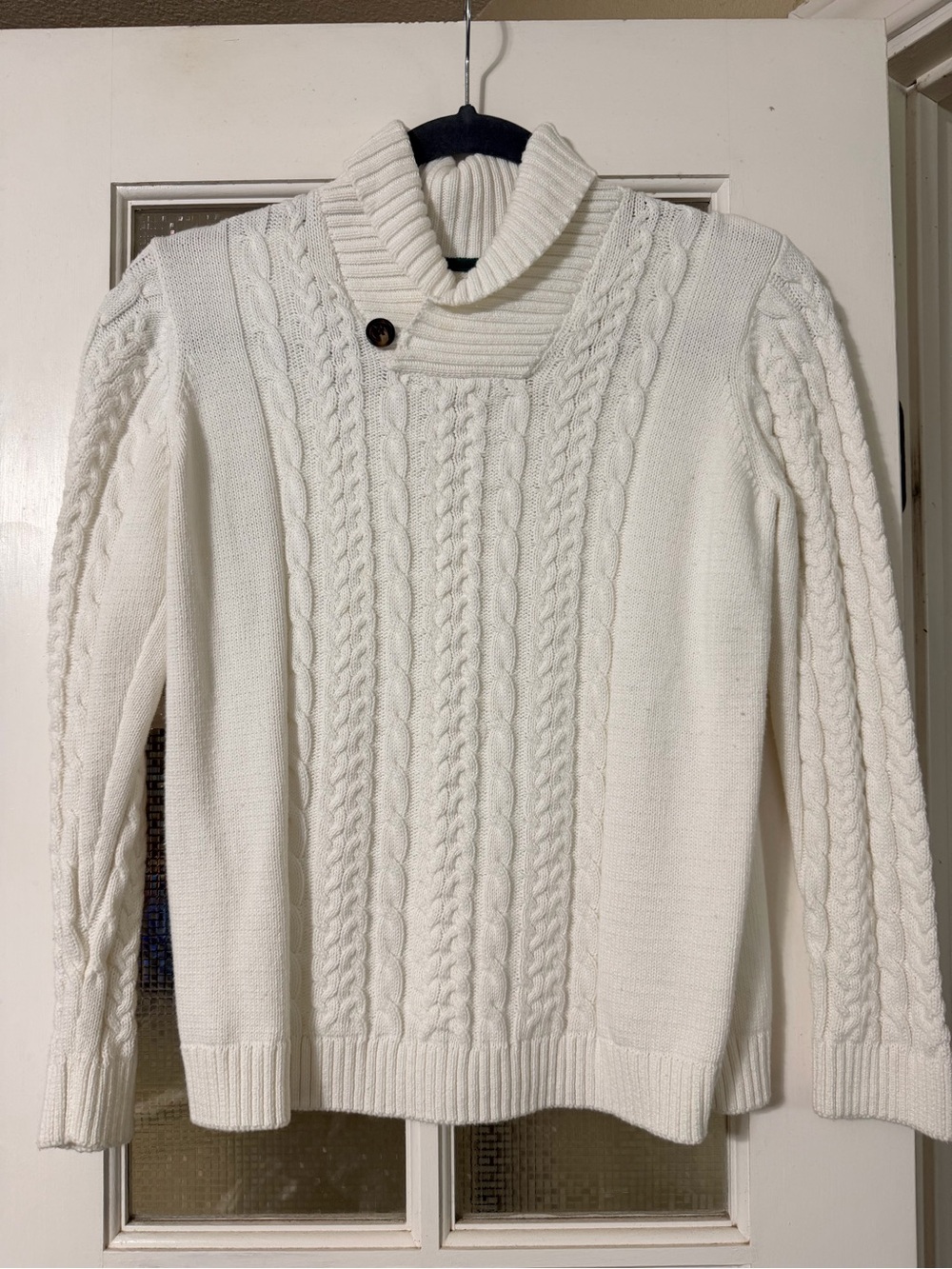 Gymboree Girls Cream Cable Knit Turtleneck Sweater with Button
